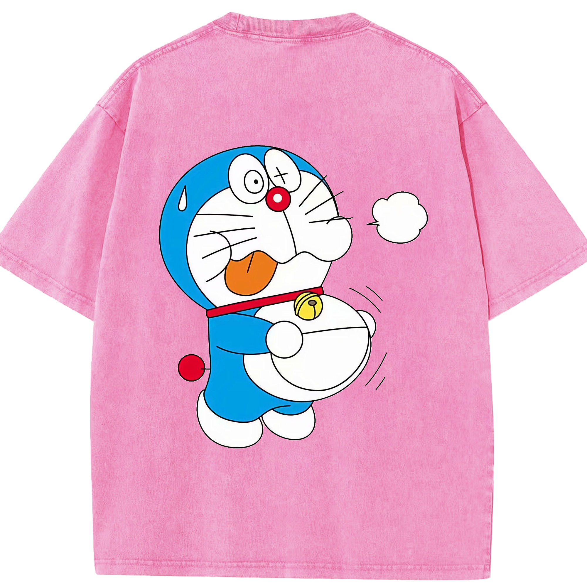 （画像用） ドラえもん Doraemon 綿100% ヴィンテージ風 半袖Tシャツ（背面プリント）